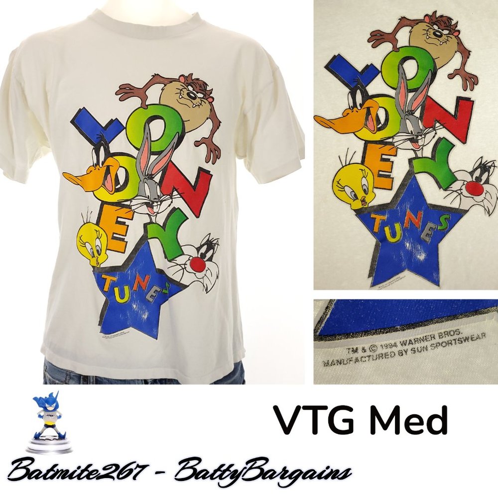 VTG 90s M Looney Tunes Gang Taz Bugs Bunny T Shirt